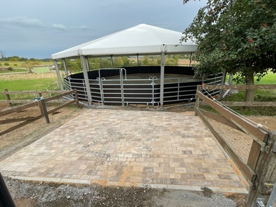 Pflasterarbeiten zum Roundpen